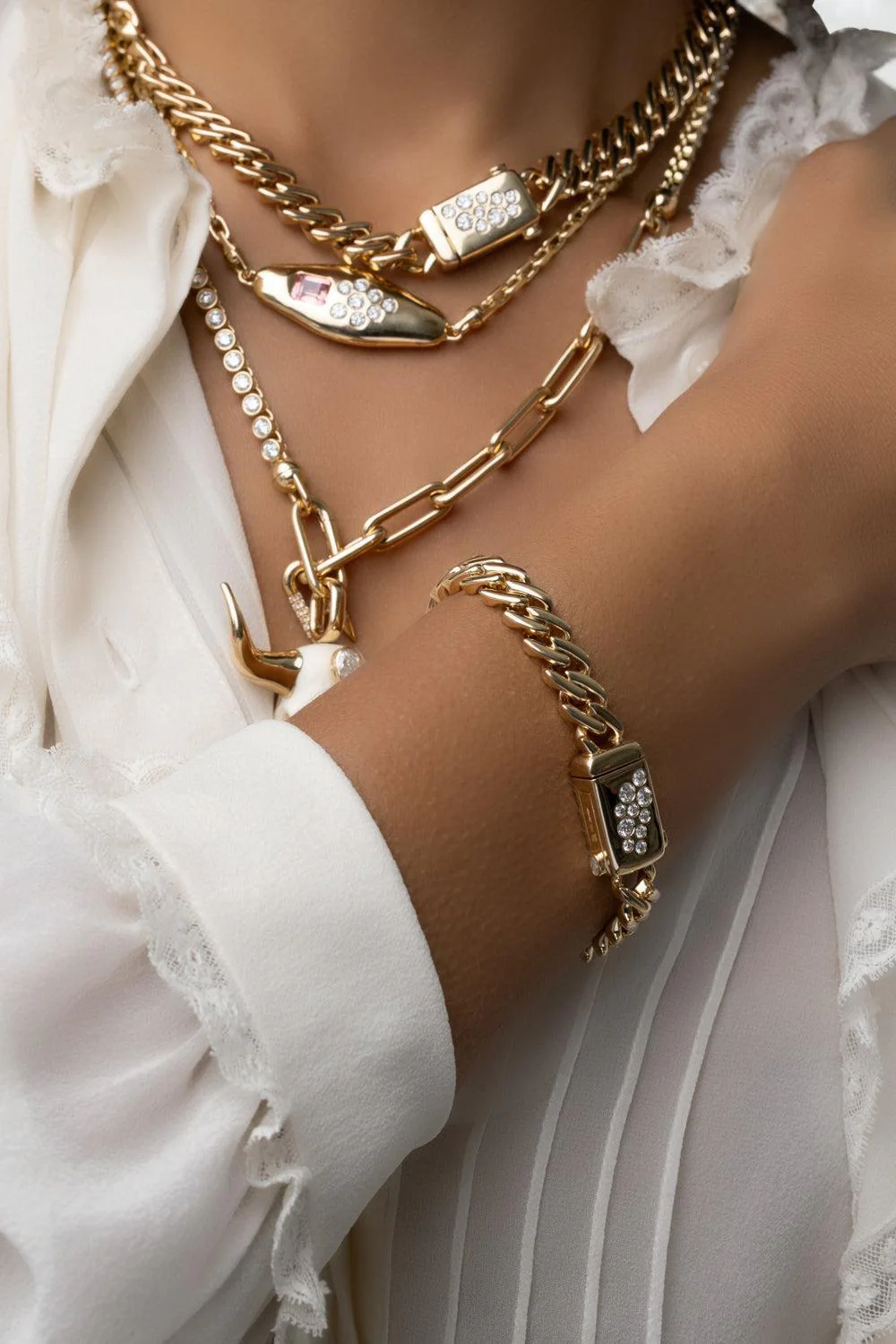 Diamond Curb Chain Bracelet - Image 4