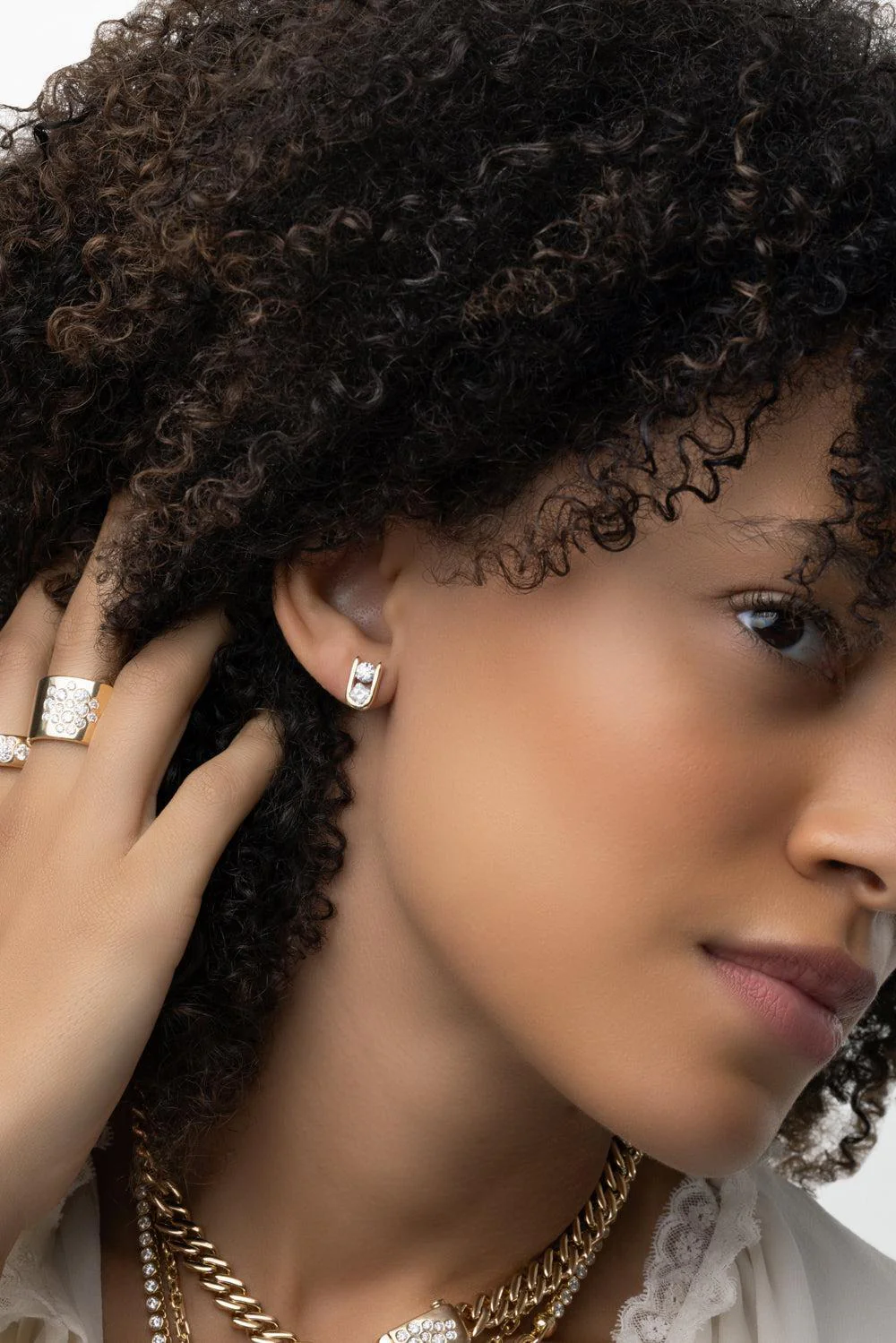 Diamond Impact Stud Earrings - Image 3
