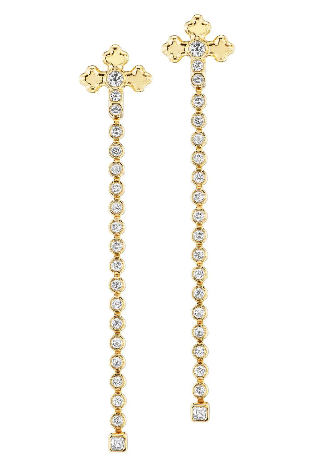 Diamond Large Cross Huggie Earrings