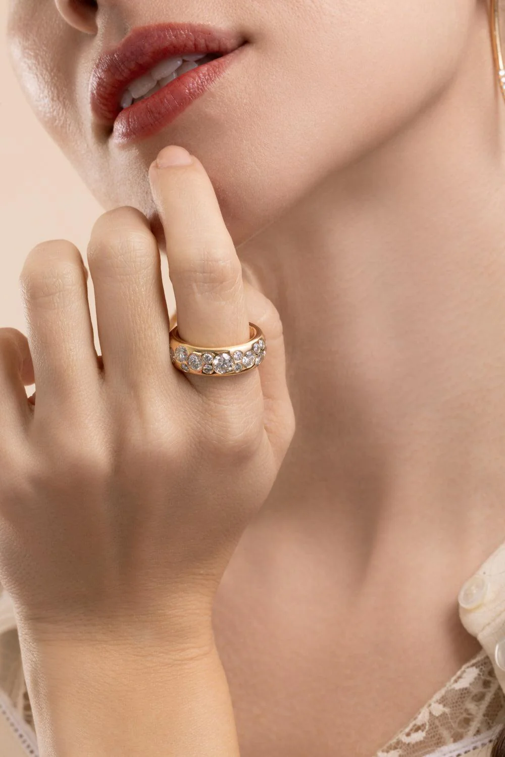 Diamond Mega Stone Gauge Ring - Image 2