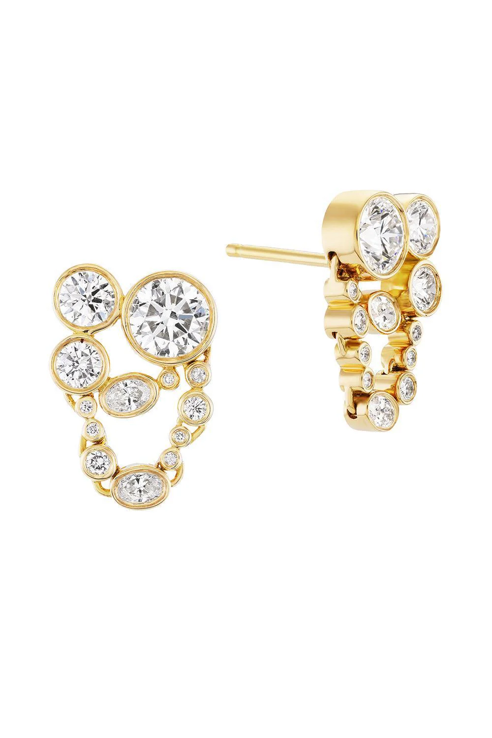 Diamond Metal Web Earrings - Image 5