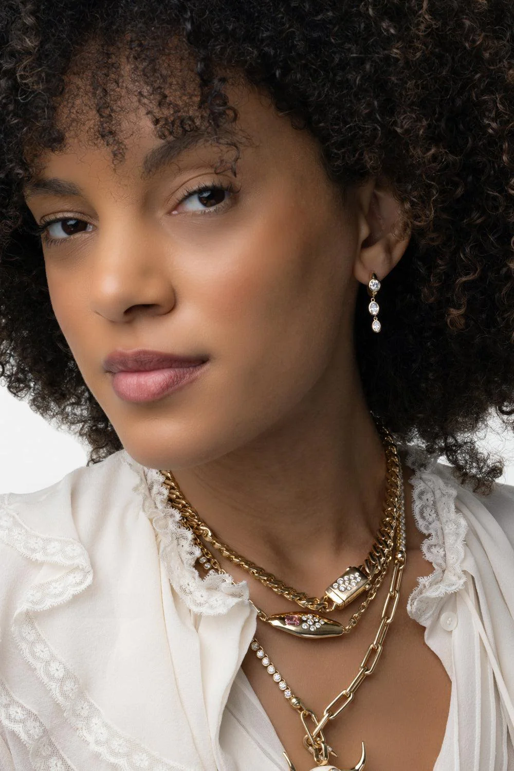 Diamond Tusk Drop Earrings - Image 2