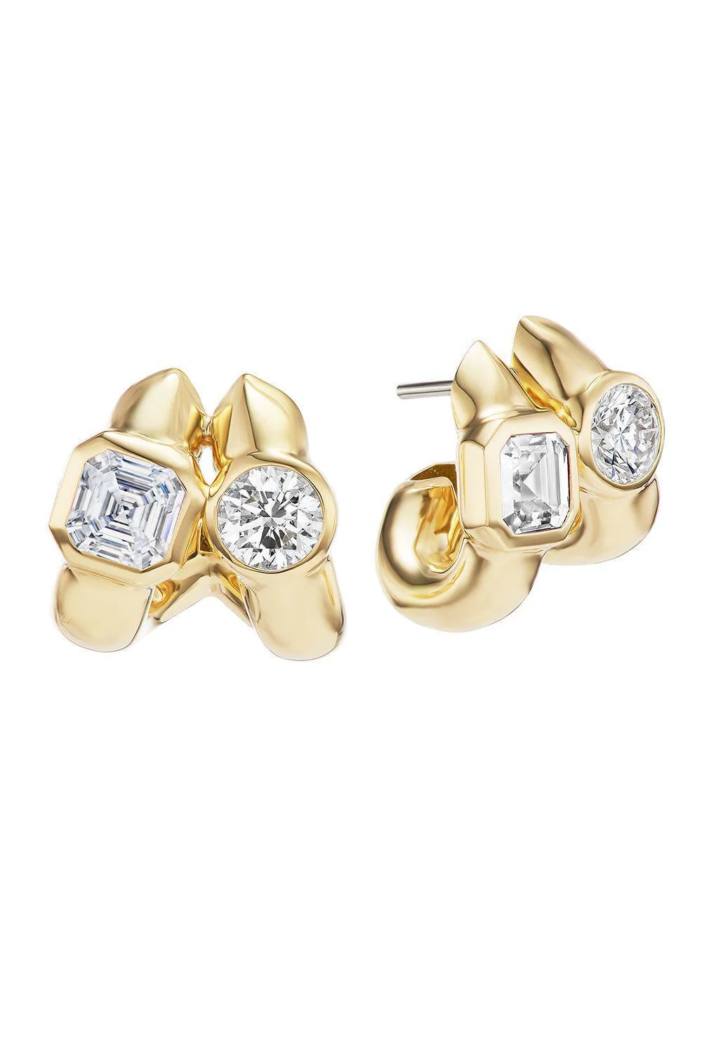 Diamond Twin Tusk Earrings - Image 7