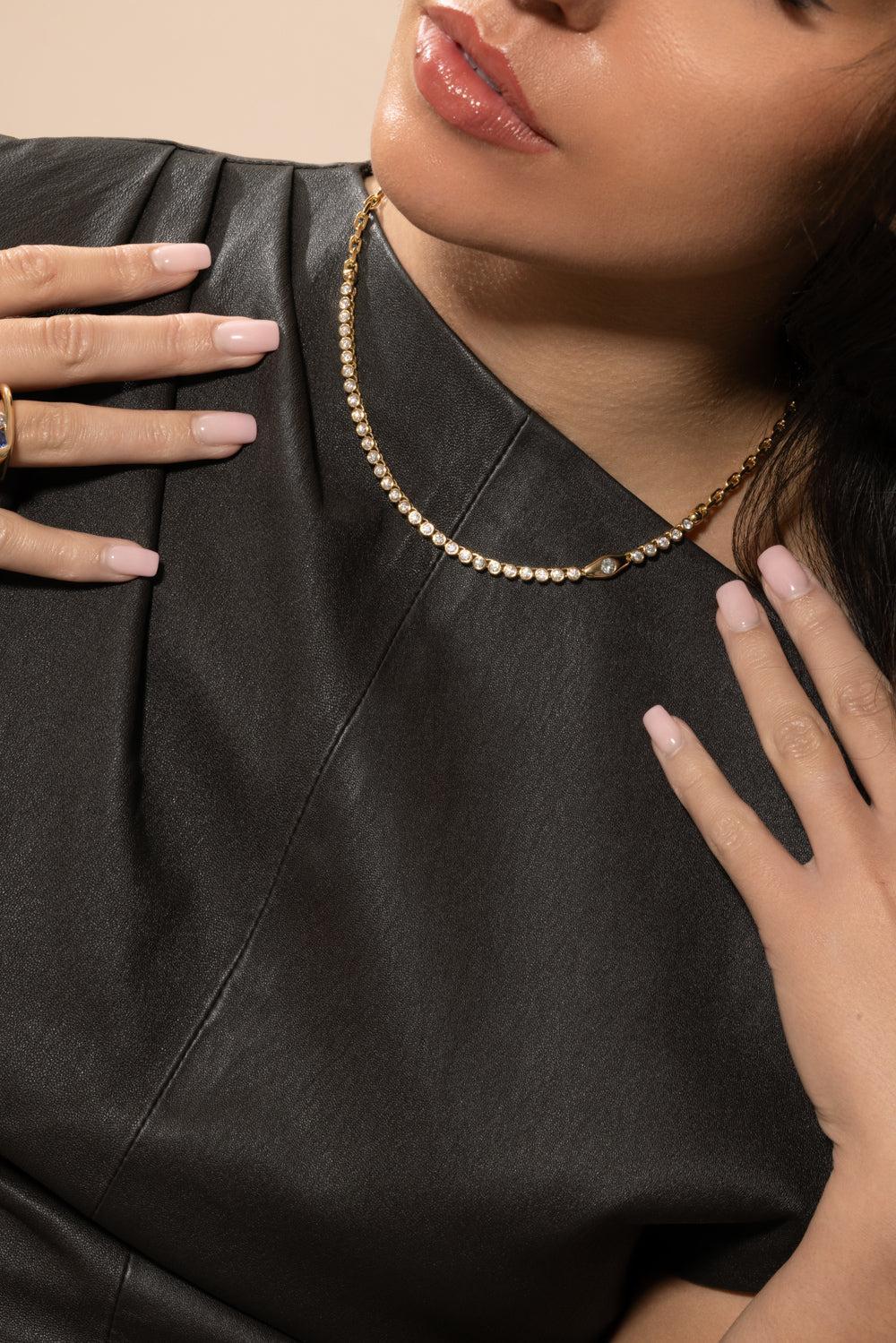 Diamond Vessel Tennis Necklace - Image 3