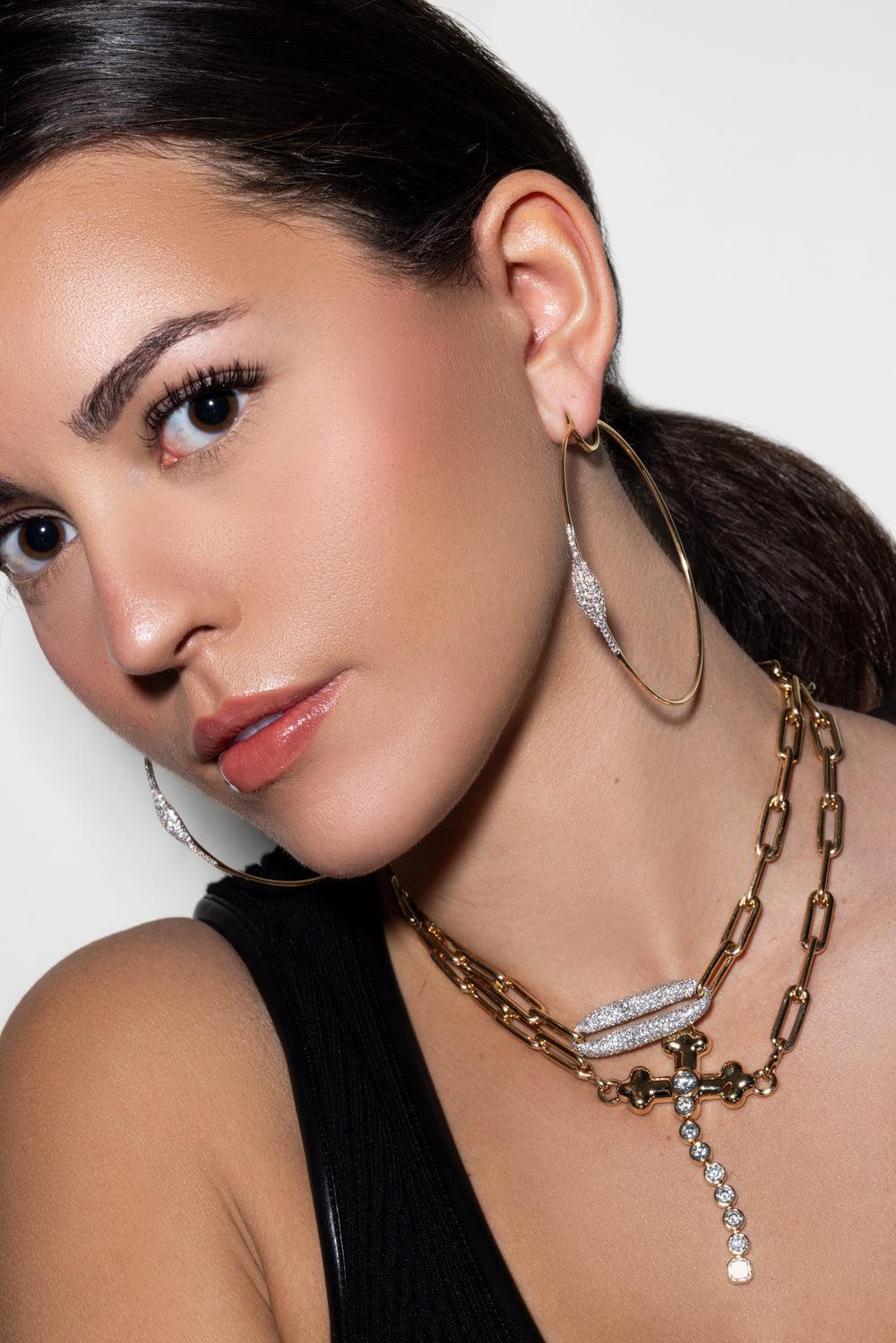 Pave Diamond Morph Hoop Earrings - Image 3