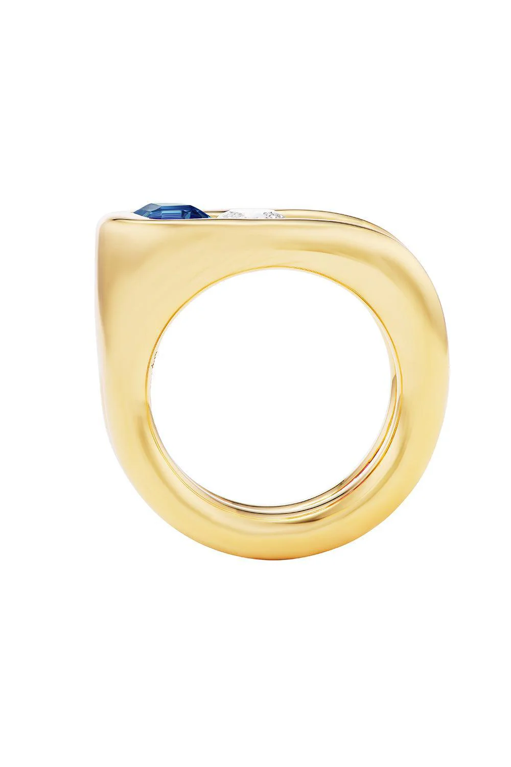 Blue Sapphire Diamond Impact Ring - Image 5