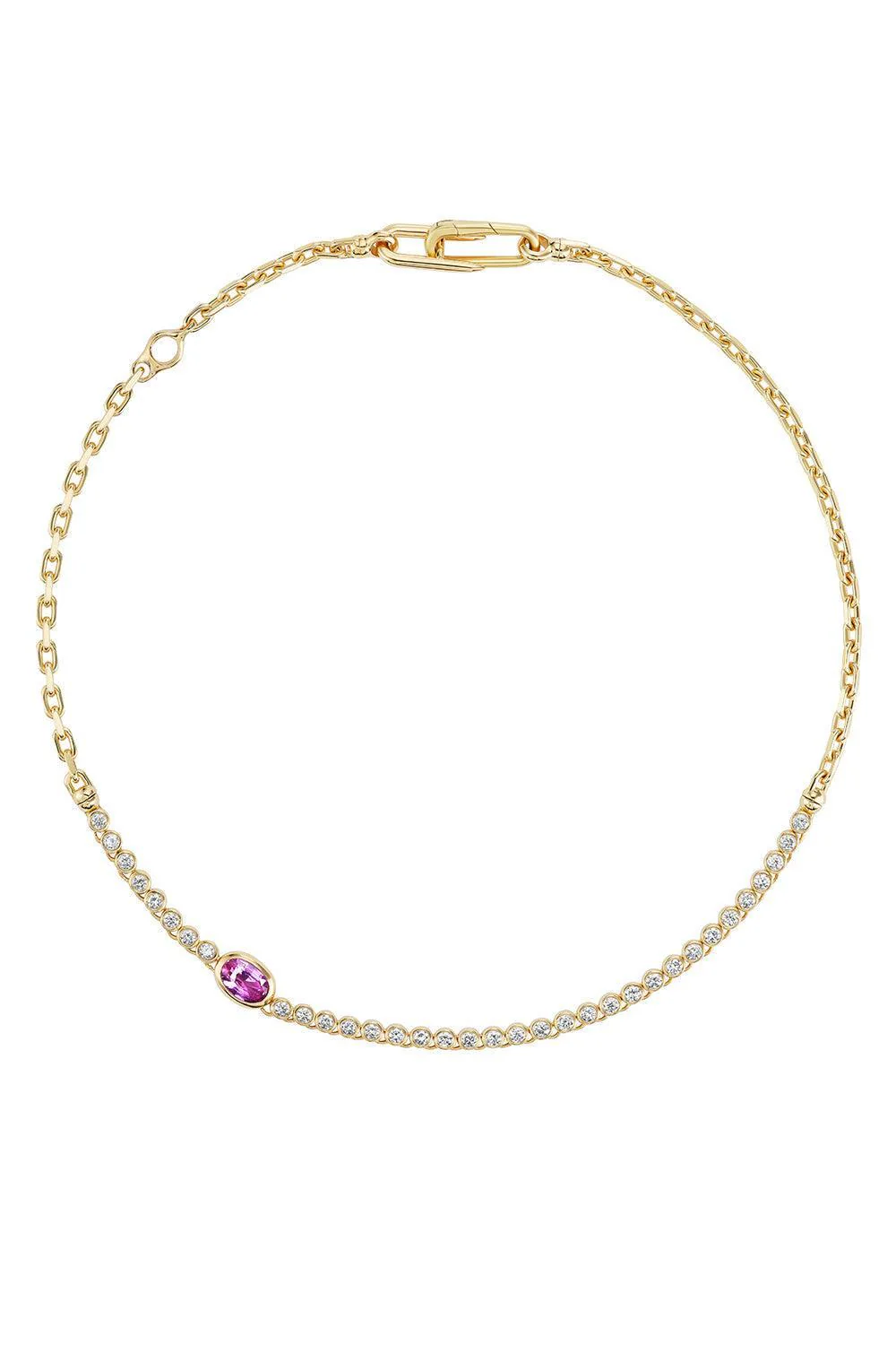 Pink Sapphire Vessel Tennis Necklace