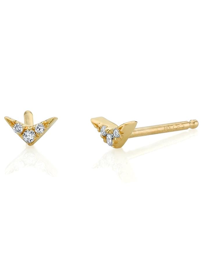 V Diamond Pave Stud