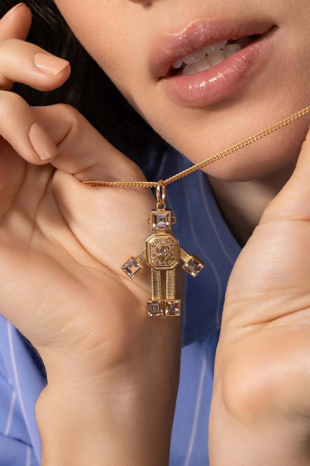 Large Morganite Sogno Van Robot Pendant - Image 2