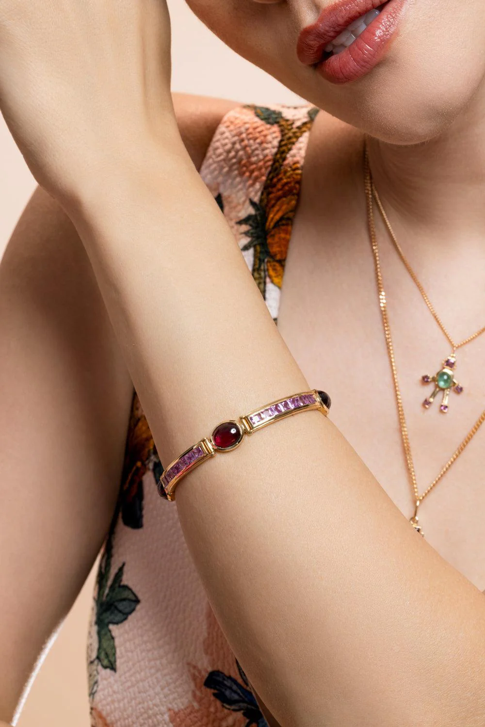 Pink Sapphire St Tropez Stack Bracelet - Image 2