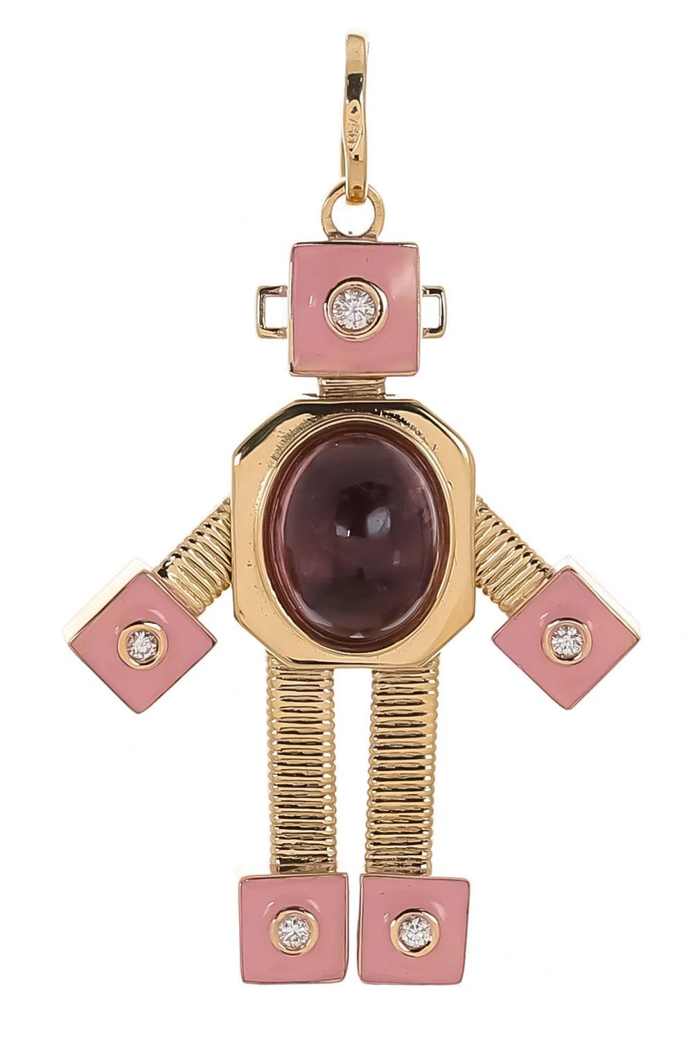 Tourmaline Diamond Marissa Pink Maxi Bespoke Robot Pendant