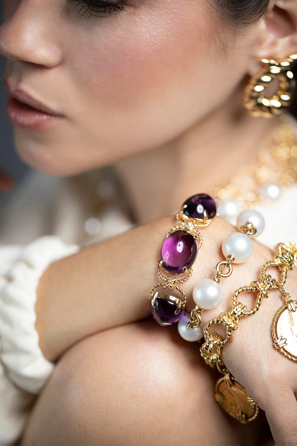 Amethyst Pebble Bracelet - Image 4