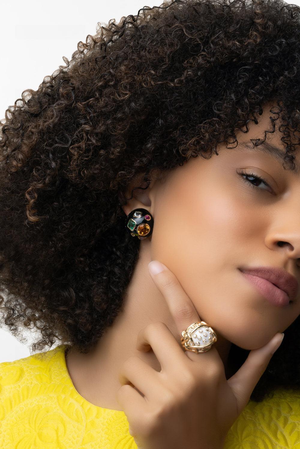 Black Fulco Earrings - Image 3
