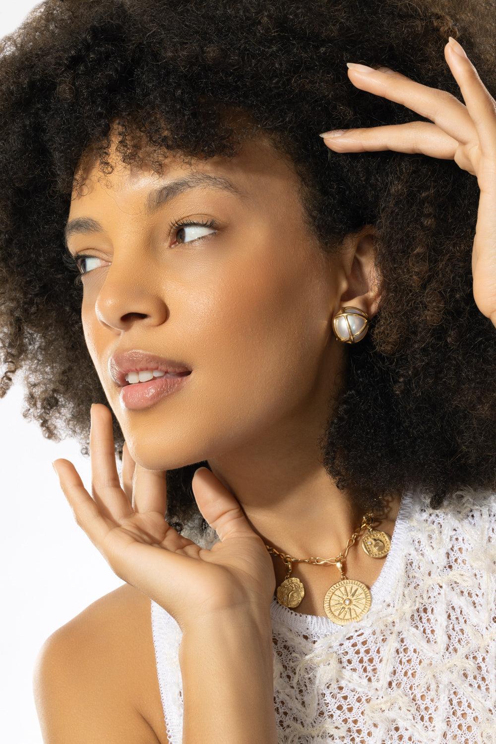 Caged Pearl Earrings - Image 3