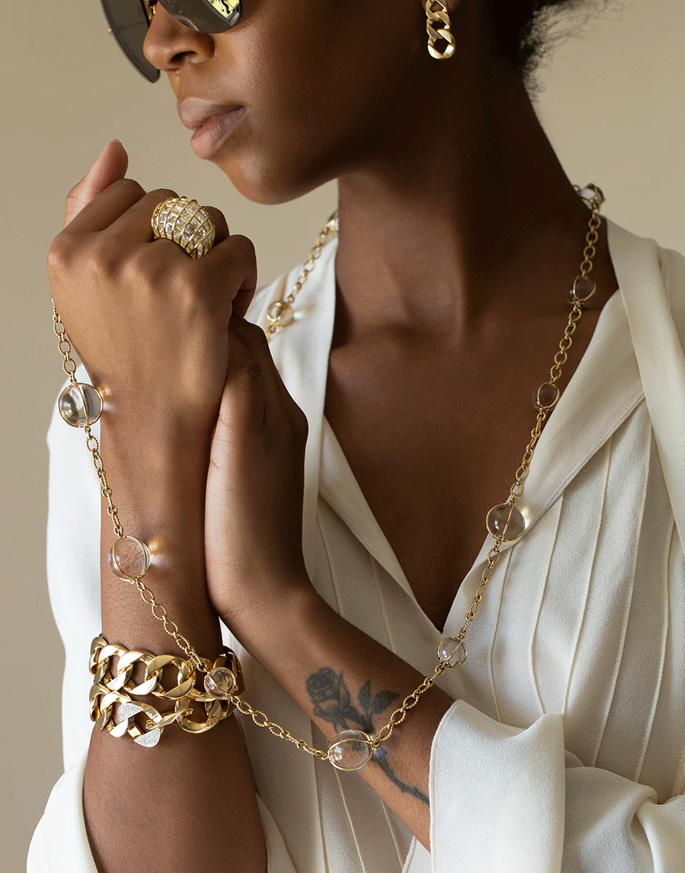 Curb Link Chain Earrings - Image 2