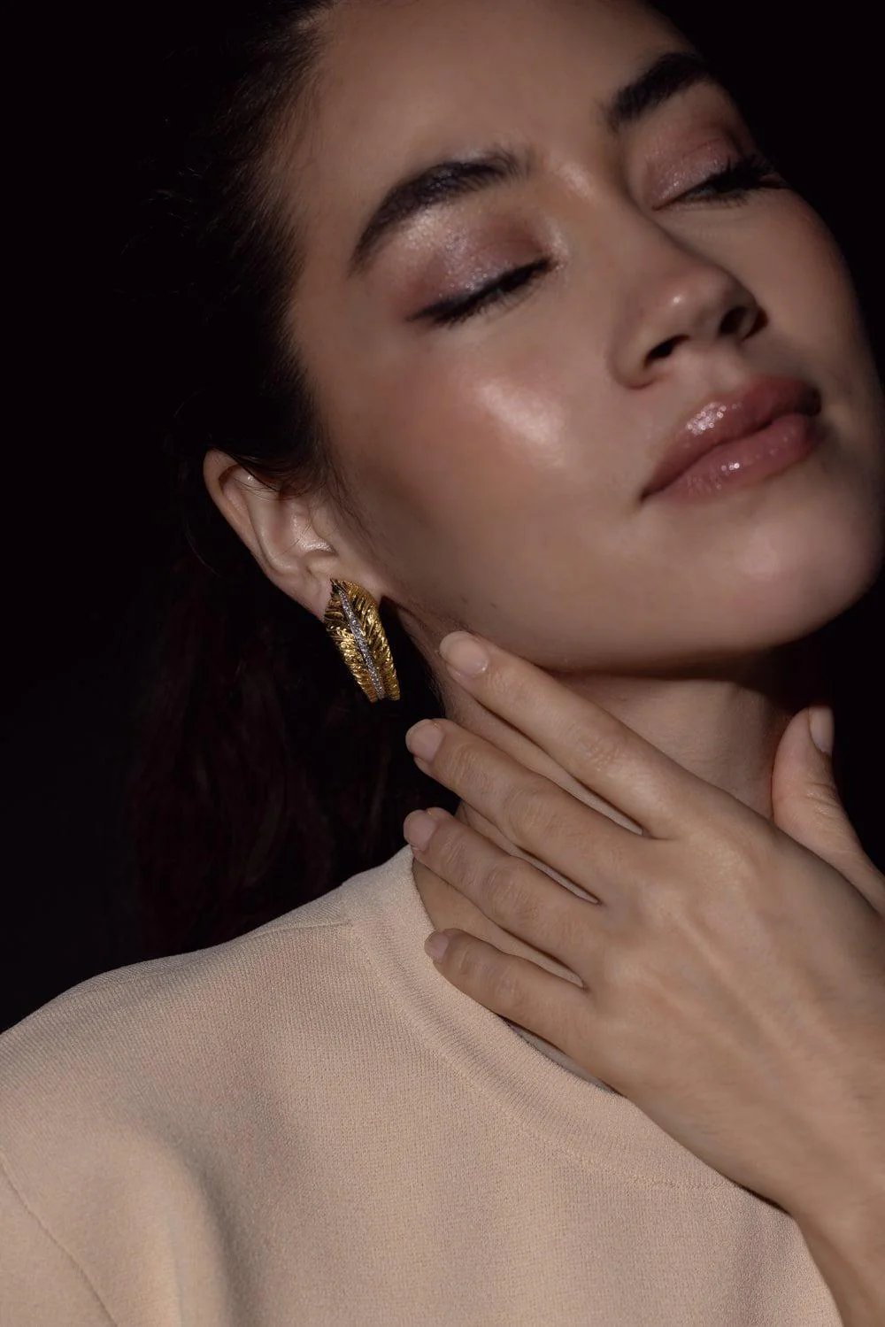 Feather Hoop Earrings - Image 2