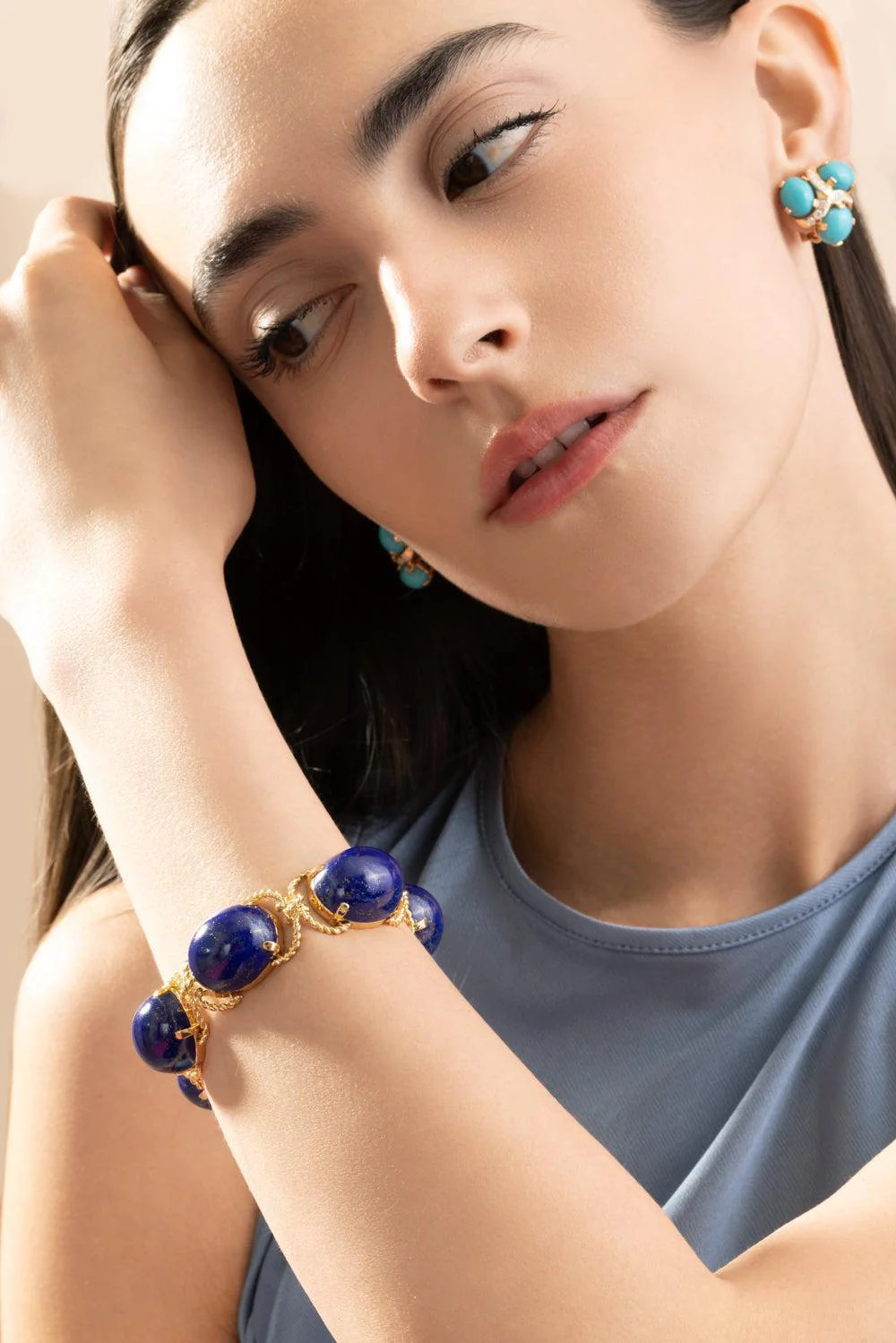 Lapis Rope Pebble Bracelet - Image 4
