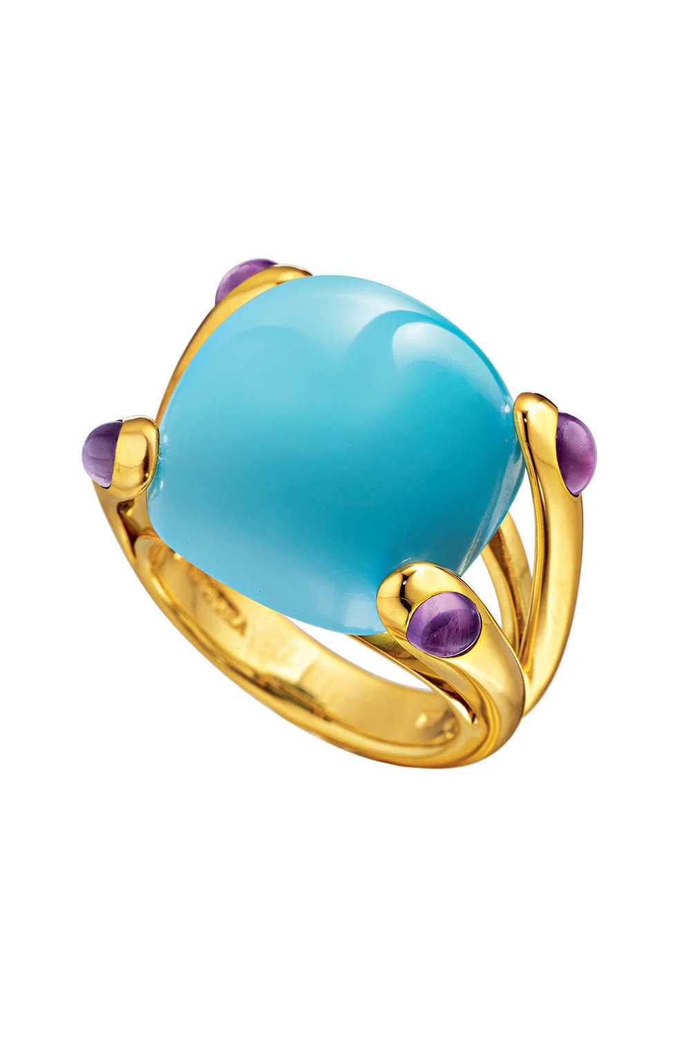 Turquoise Amethyst Candy Ring