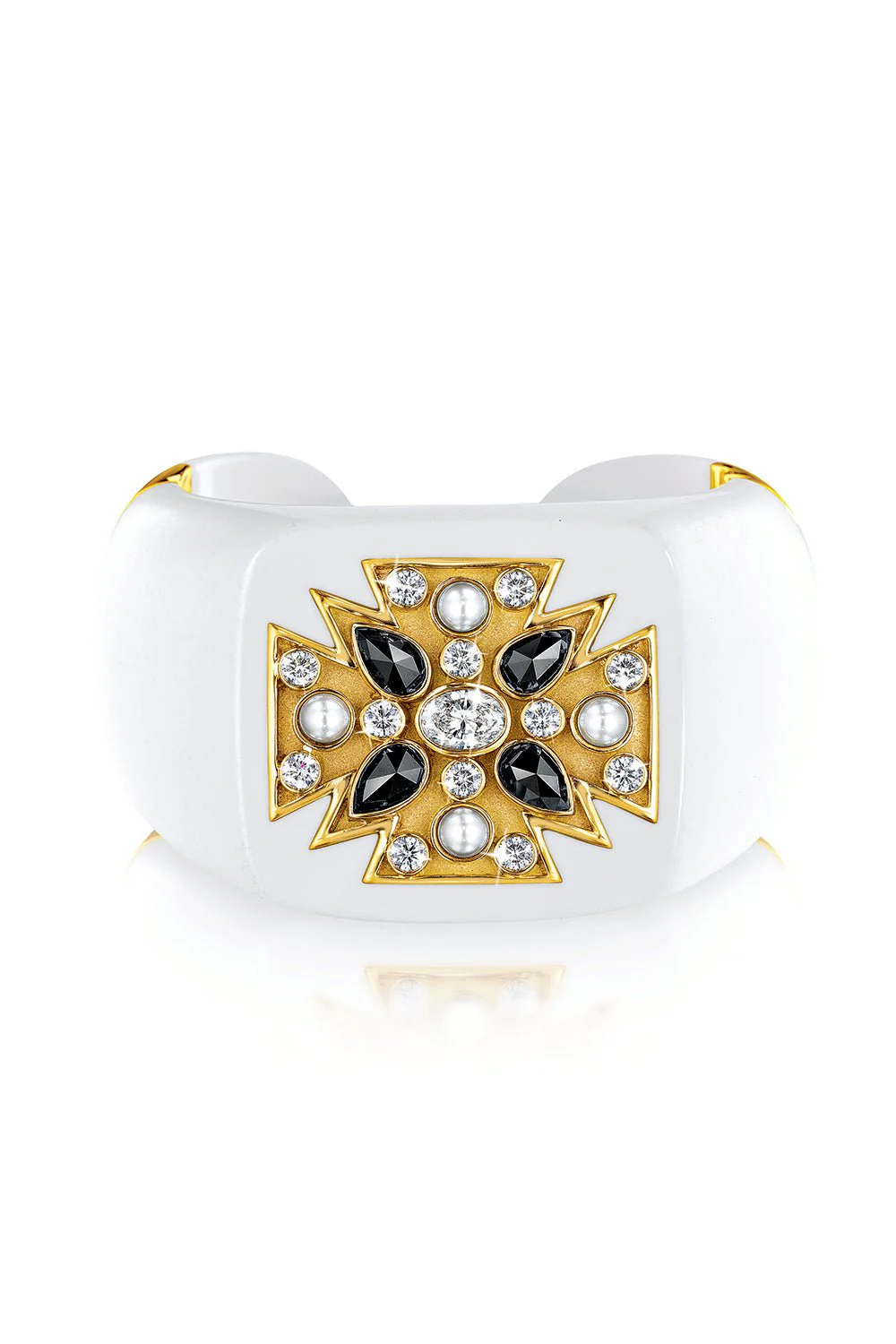 White Maltese Cross Cuff