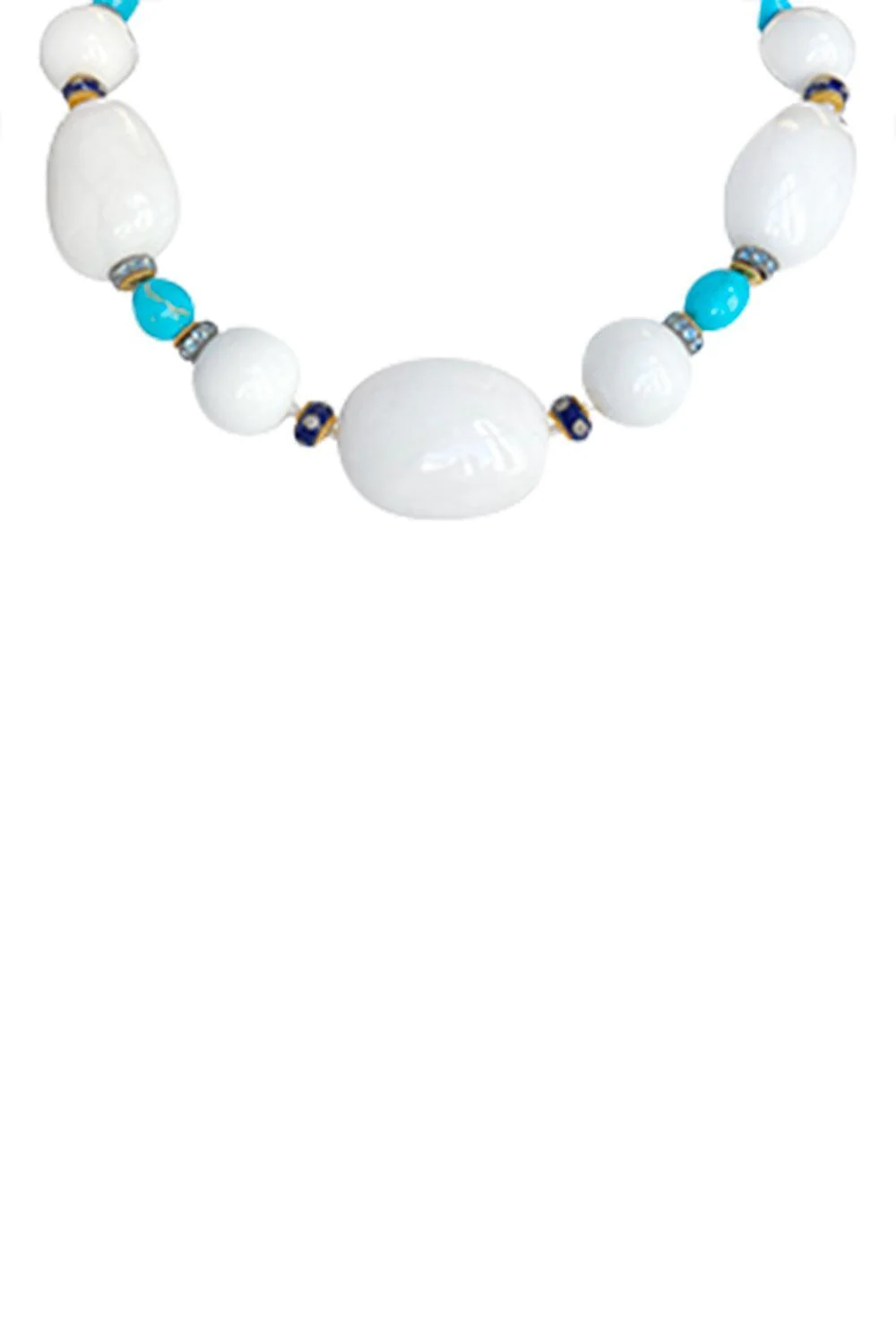 White Opal Turquoise Bead Necklace