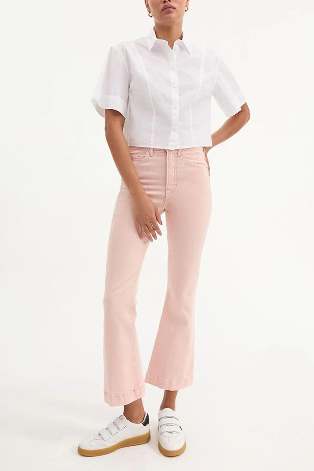 Carson Kick Flare Jean - Stone Pink Shell - Image 3