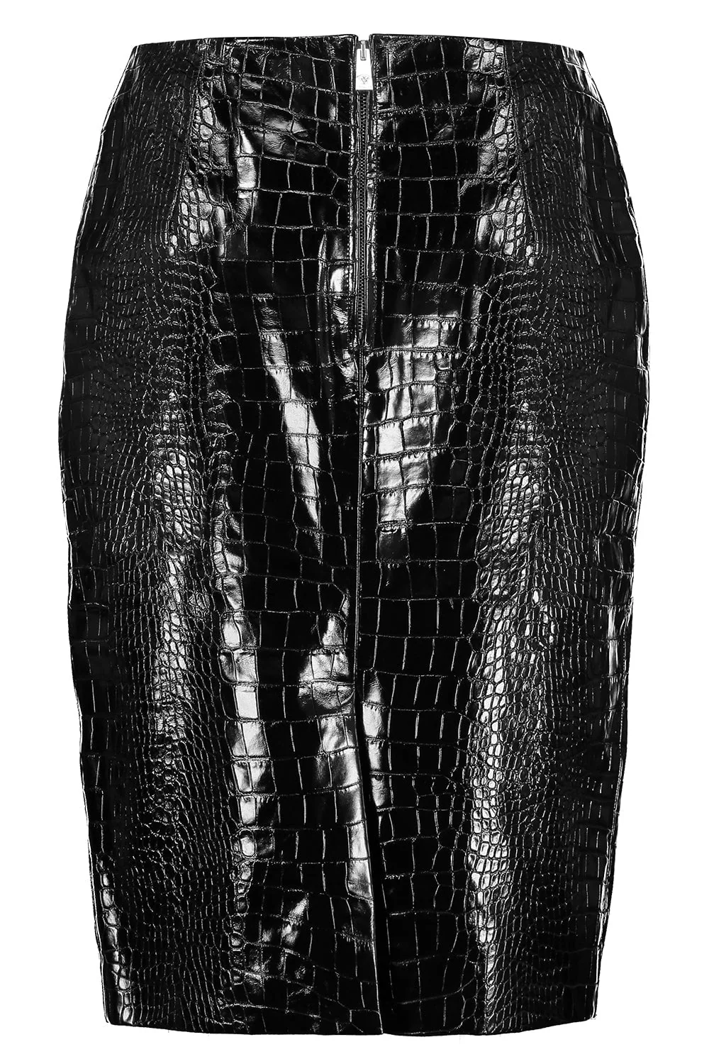 Croc-Effect Midi Skirt - Image 4