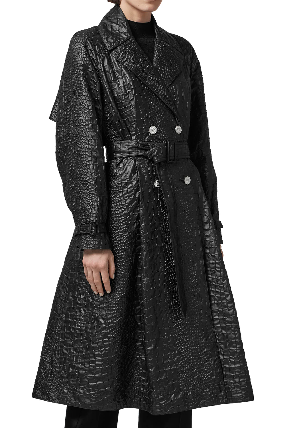 Croc-Lacquered Cloquet Trench Coat - Image 3