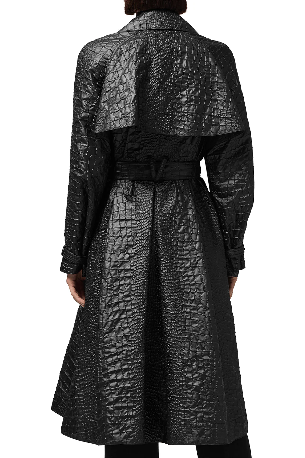 Croc-Lacquered Cloquet Trench Coat - Image 4