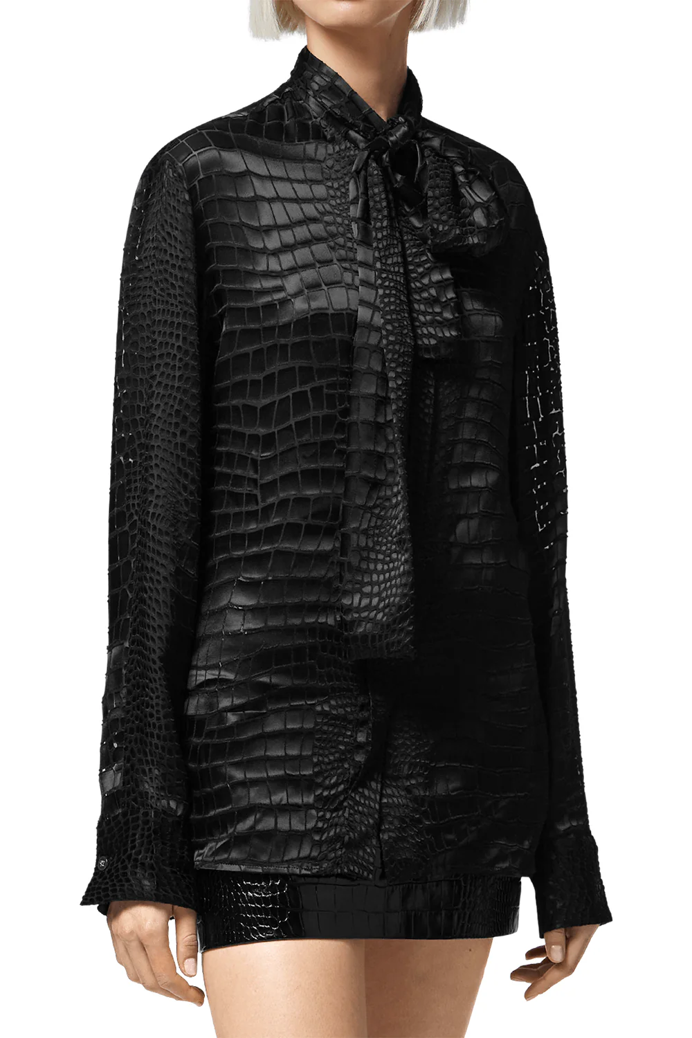 Devoré Scarf-Tie Blouse - Image 3
