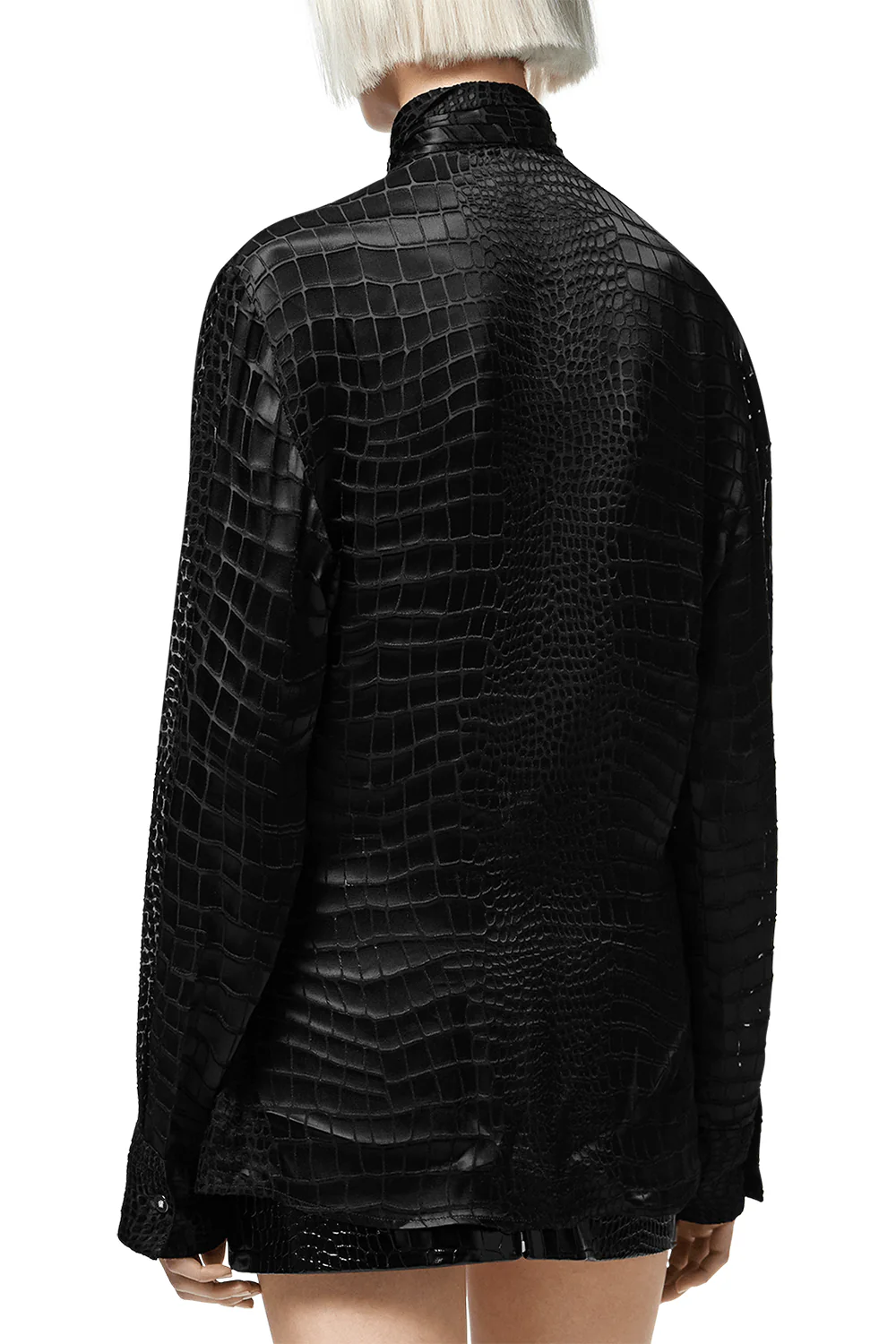 Devoré Scarf-Tie Blouse - Image 4