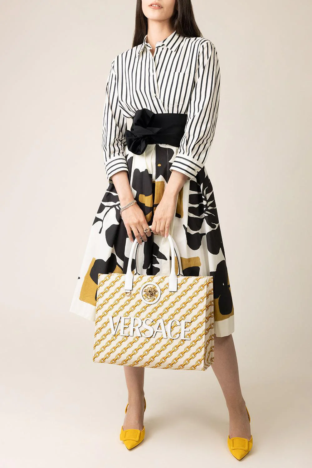 La Medusa Large Tote - Chain Stripes - Image 2