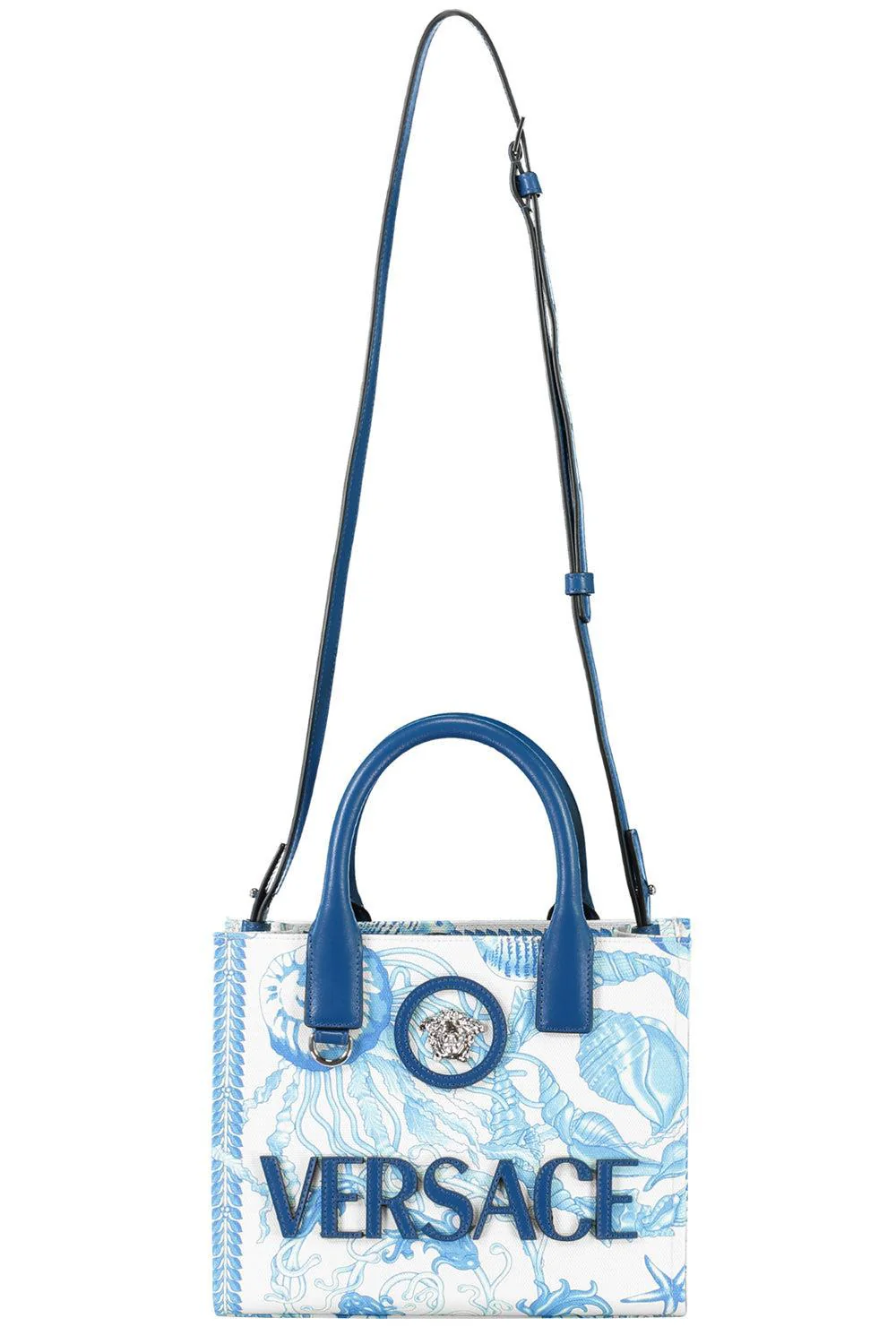 La Medusa Mini Tote Bag - Eggshell Bright Blue