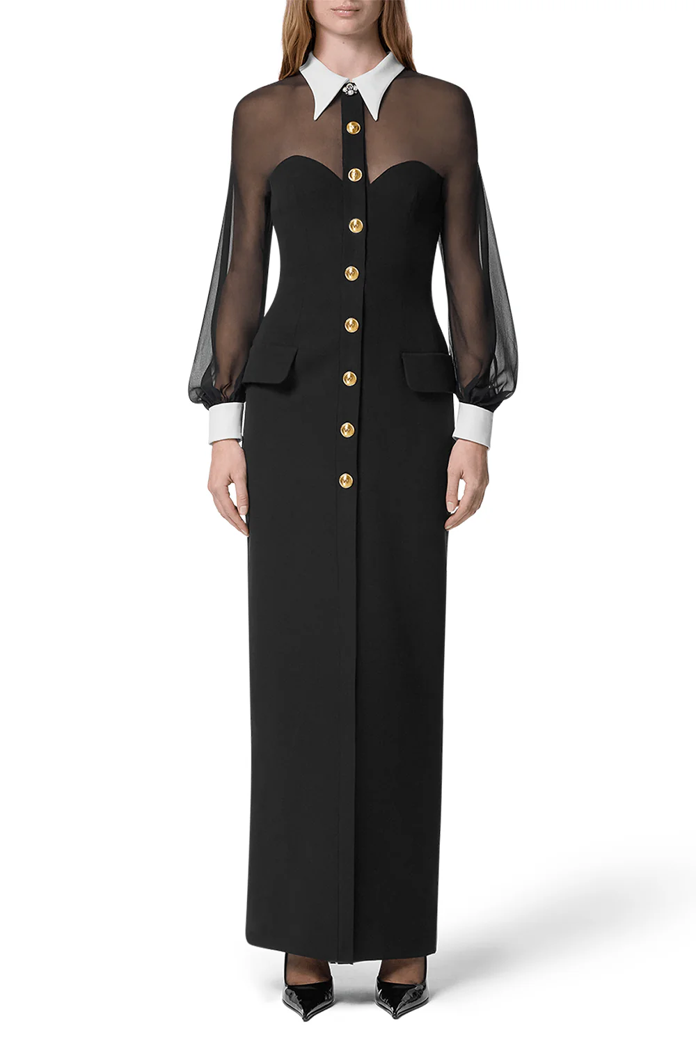 Long Sleeve Button Dress - Image 2