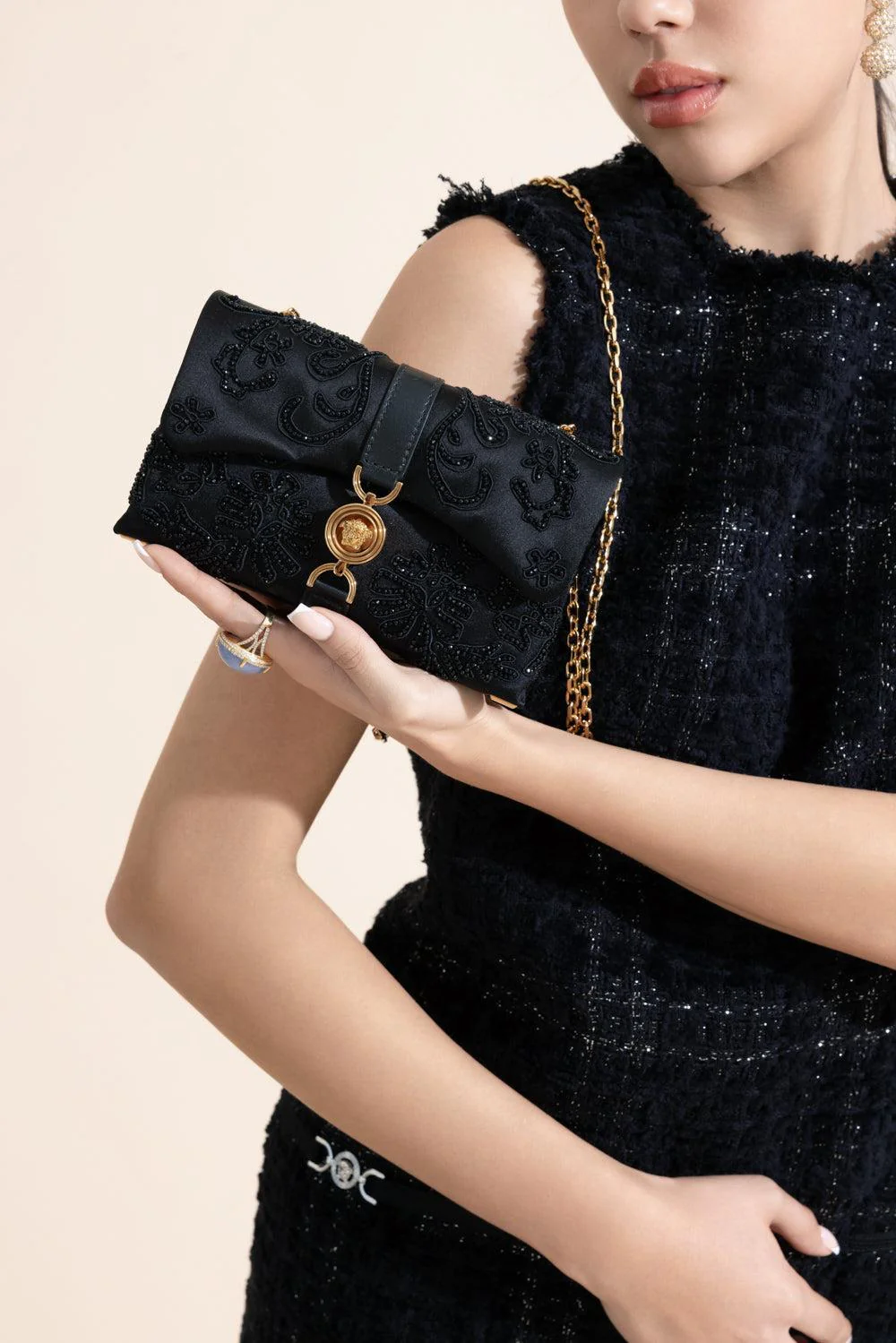 Mini Klieo Bag - Black Beaded - Image 2