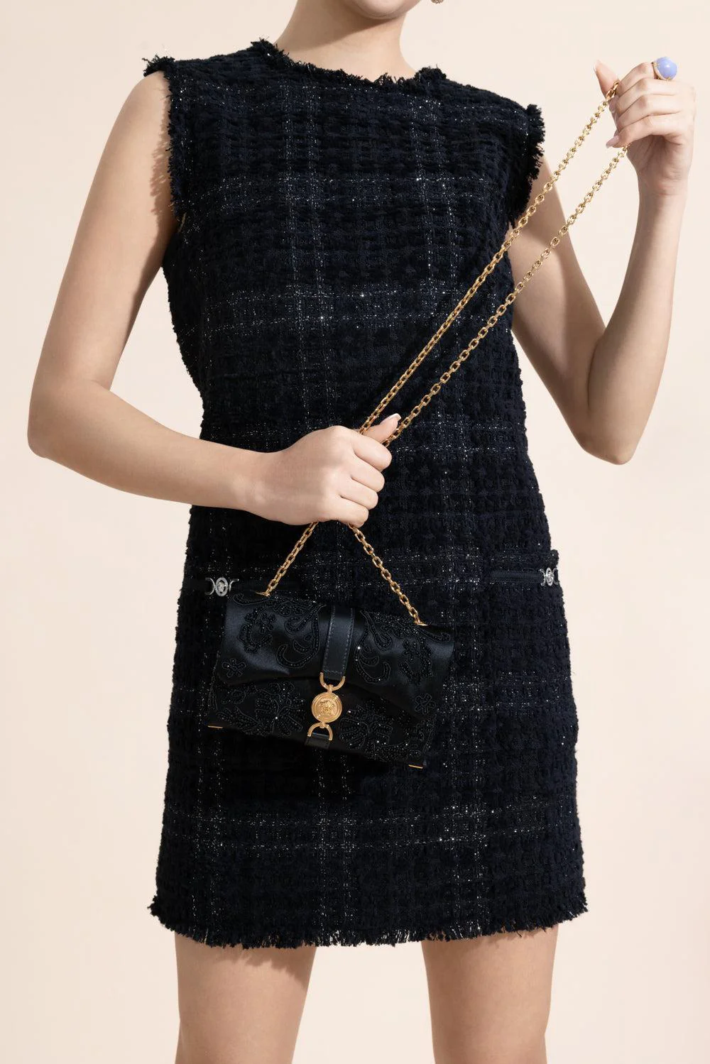 Mini Klieo Bag - Black Beaded - Image 3
