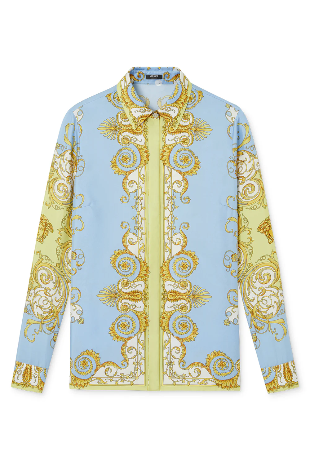 Printed Shirt - Pale Yellow Blue