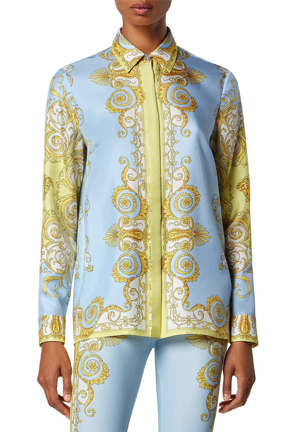 Printed Shirt - Pale Yellow Blue - Image 2