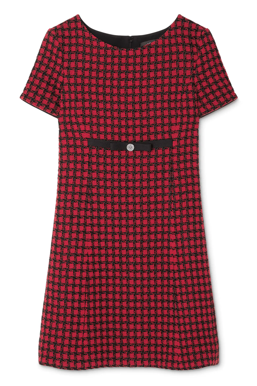 Windowpane Short Sleeve Dress