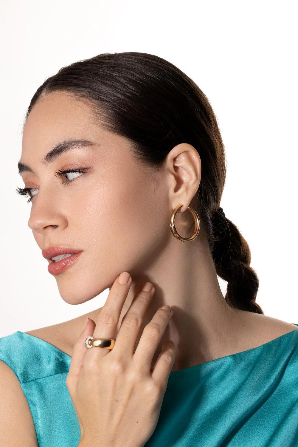 Diamond Dial Hoop Earrings - Image 2