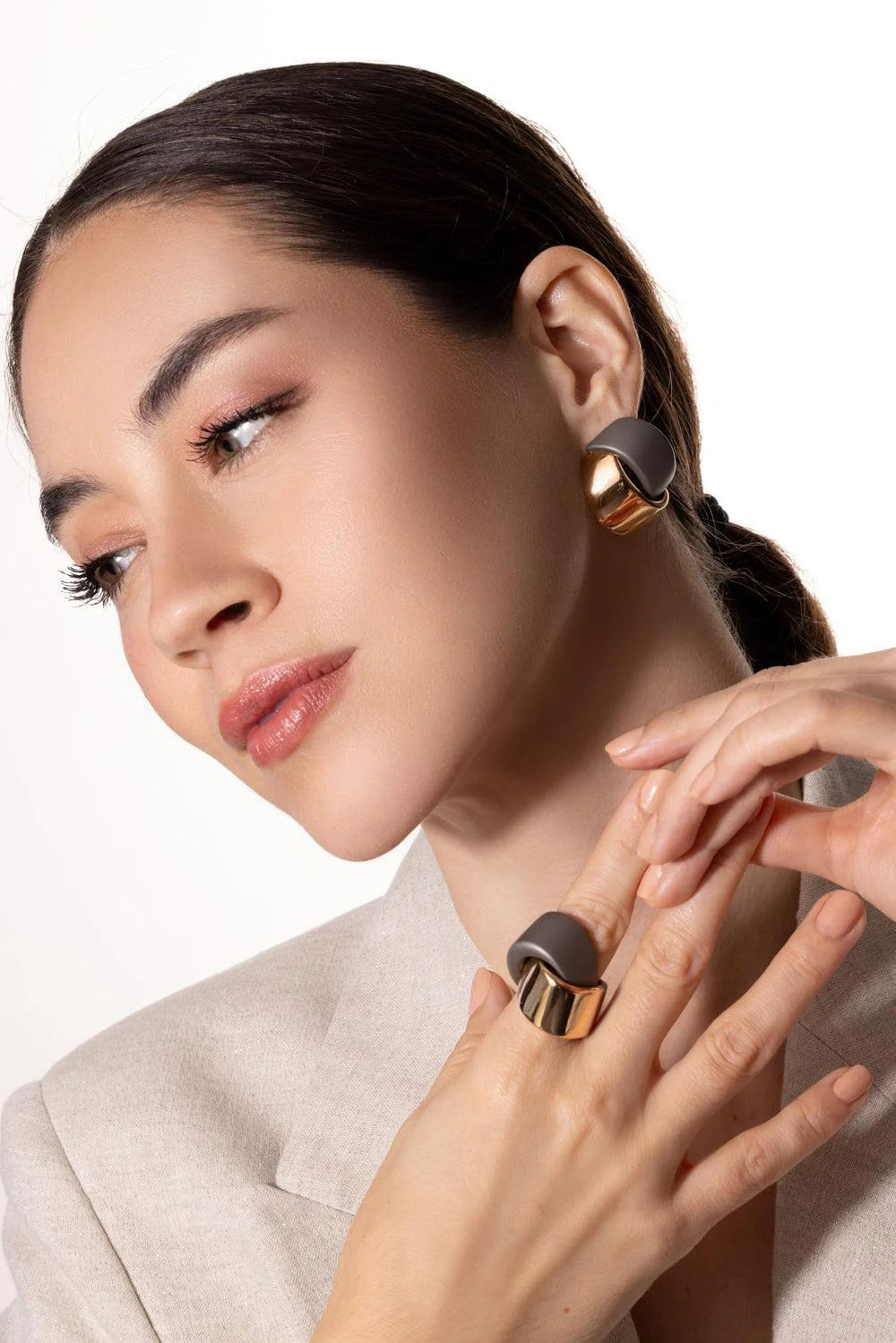 Gold Titanium Earrings - Image 4