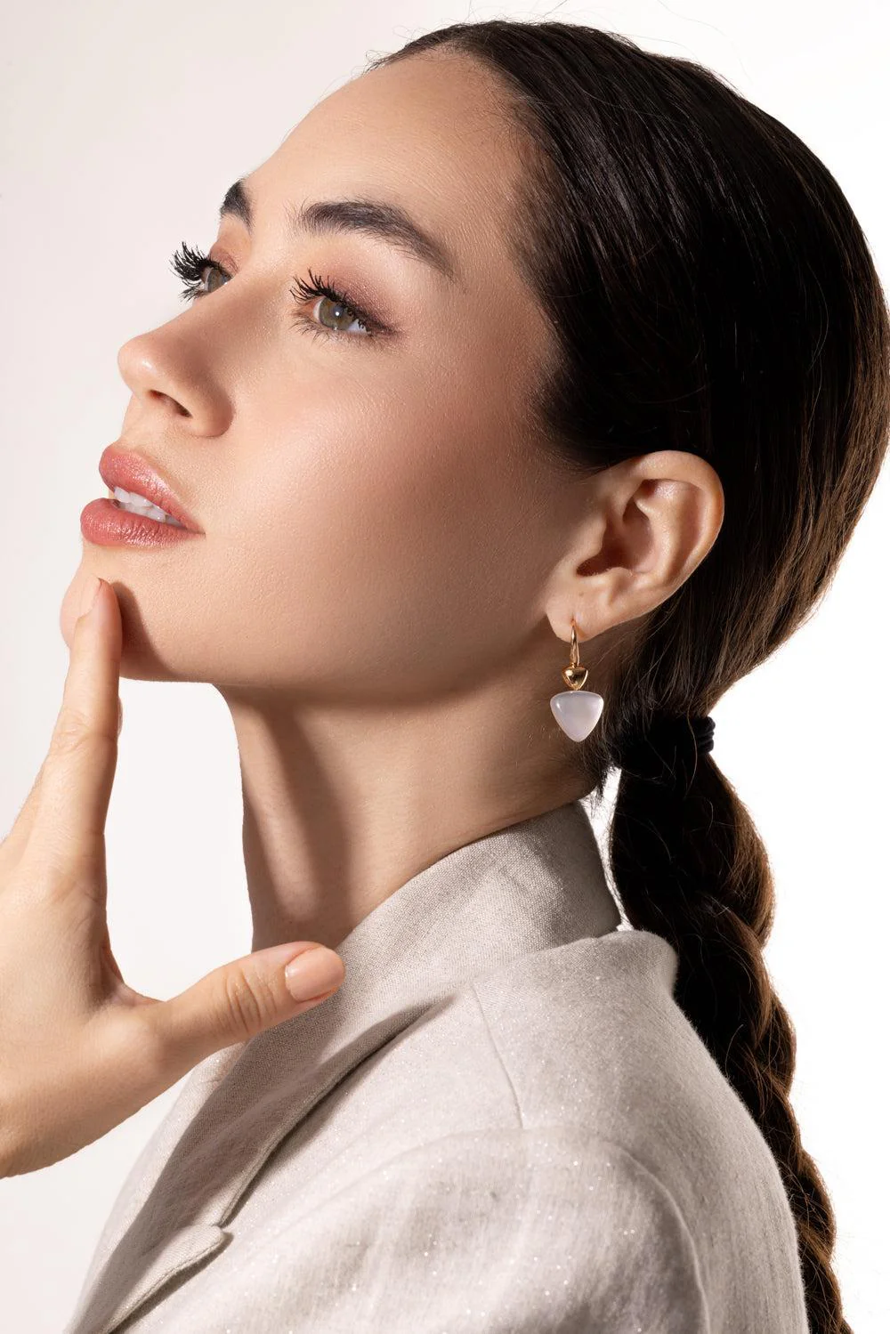 Rock Crystal Mother of Pearl Earrings - Image 5
