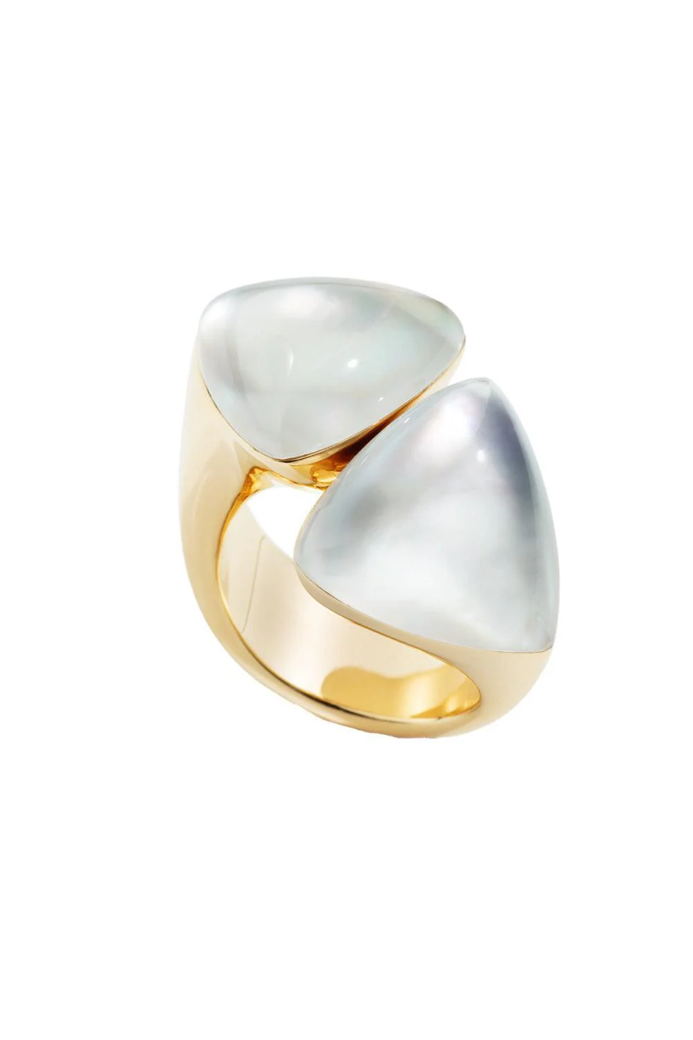 Rock Crystal Pearl Freccia Ring