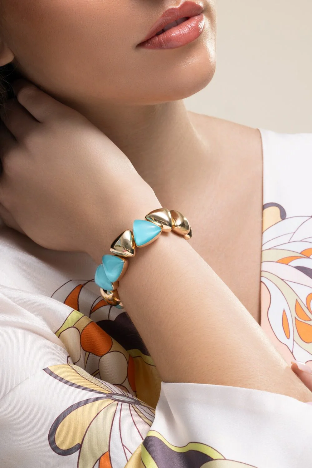 Rock Crystal Turquoise Freccia Bracelet - Image 2