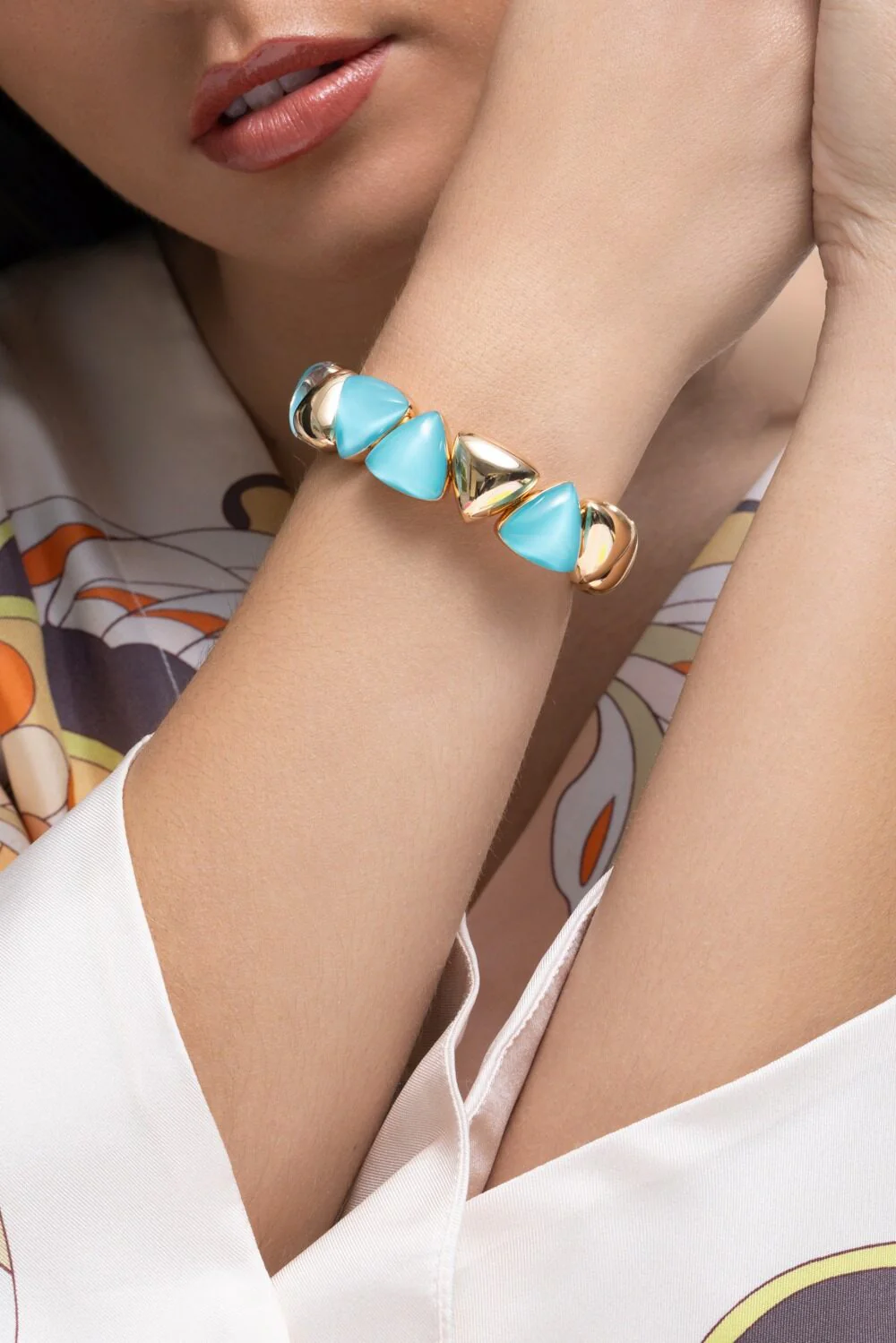 Rock Crystal Turquoise Freccia Bracelet - Image 3