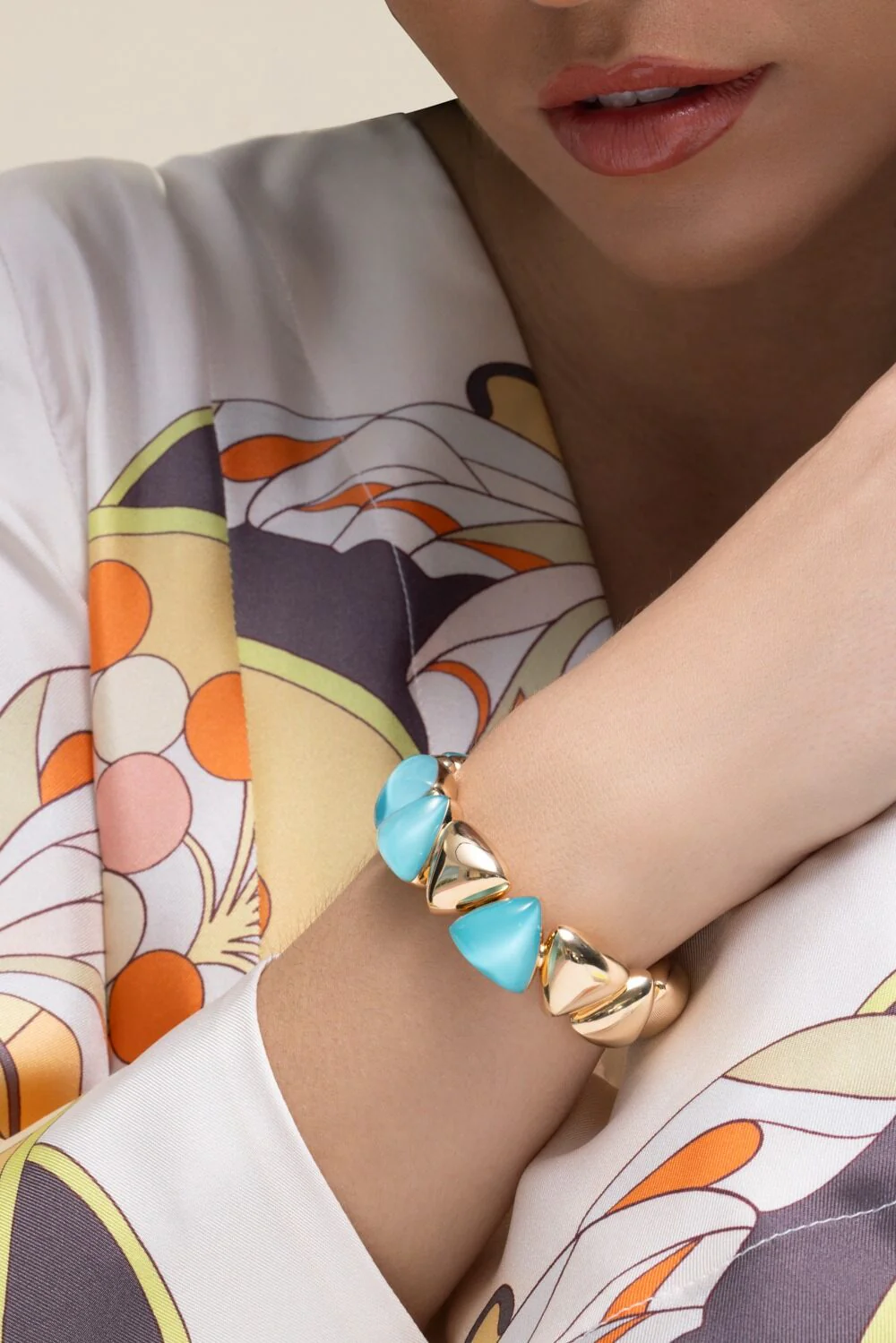 Rock Crystal Turquoise Freccia Bracelet - Image 4