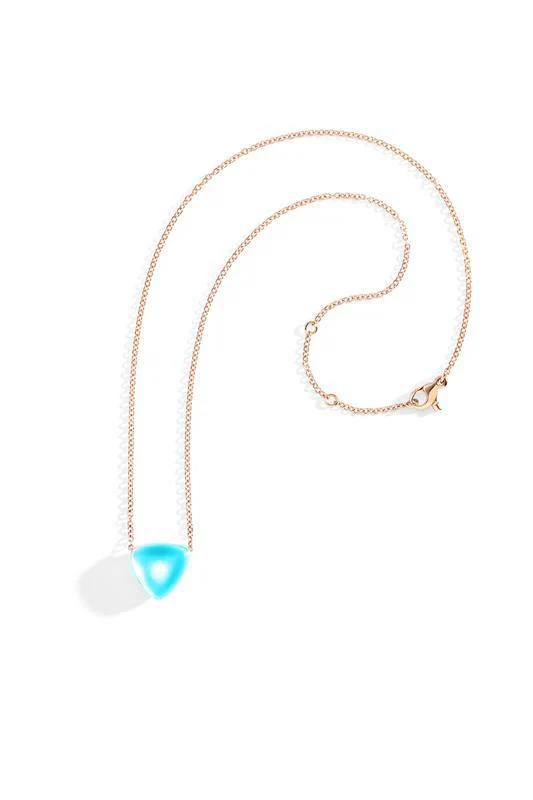 Rock Crystal Turquoise Pendant Necklace