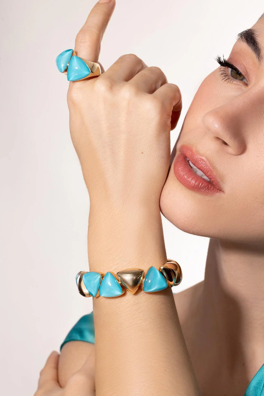 Rock Crystal Turquoise Ring - Image 2