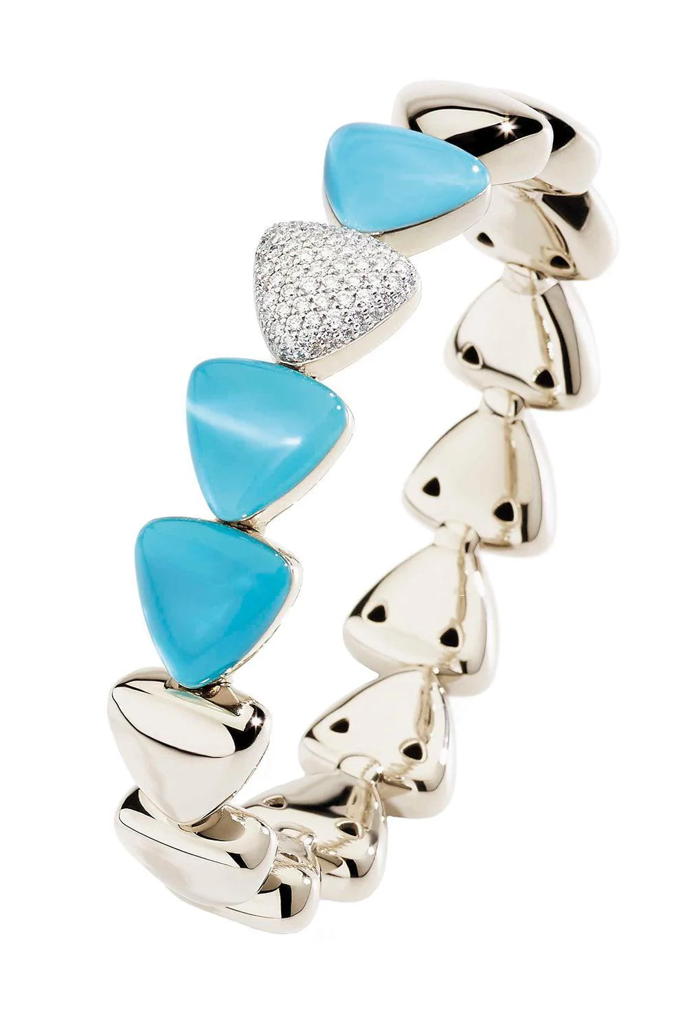 Turquoise Rock Crystal Diamond Bracelet
