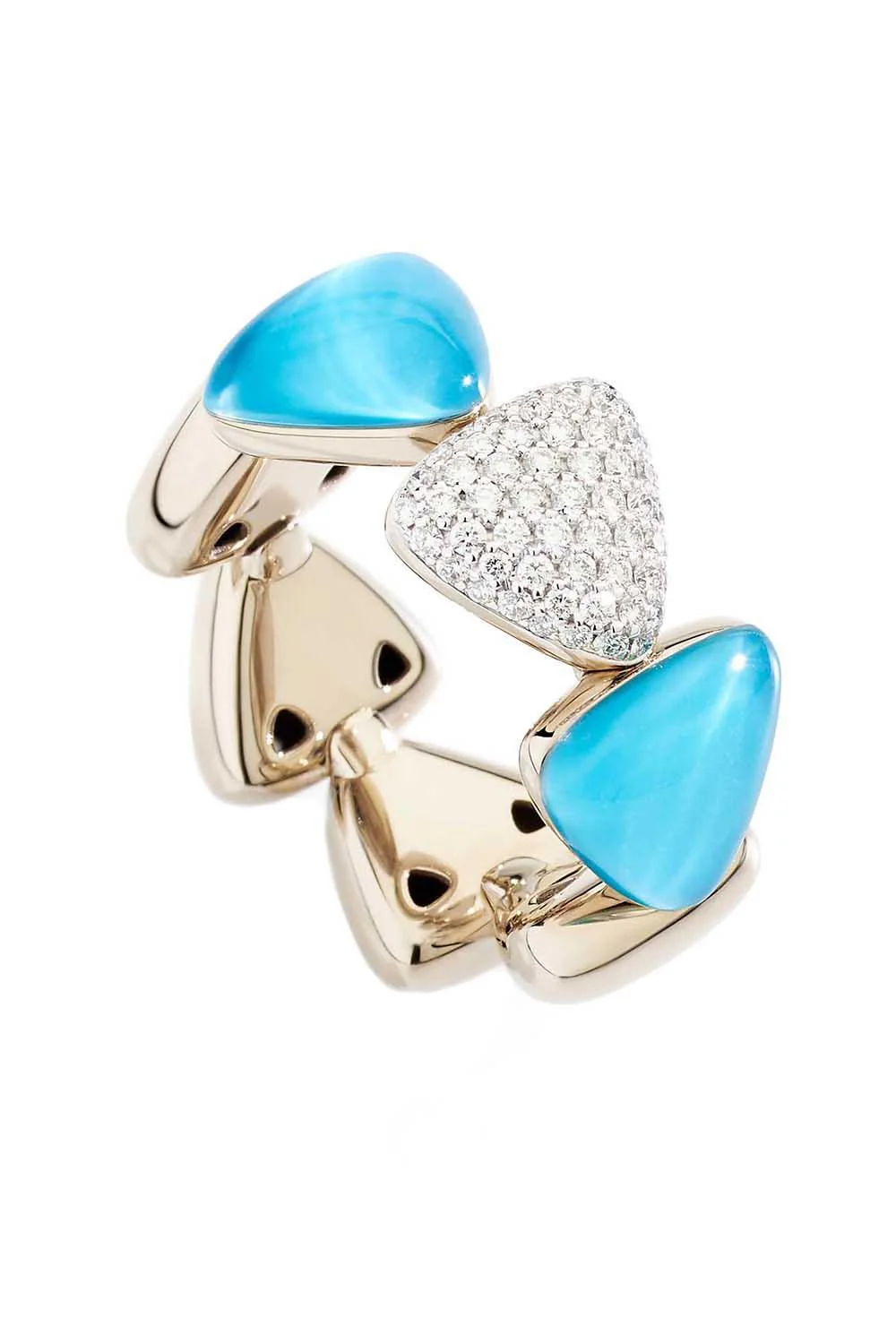 Turquoise Rock Crystal Freccia Ring