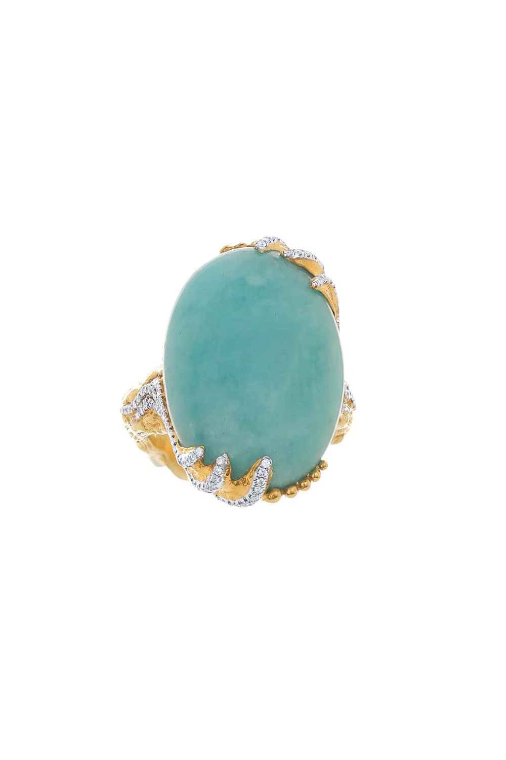 Amazonite Diamond Ring